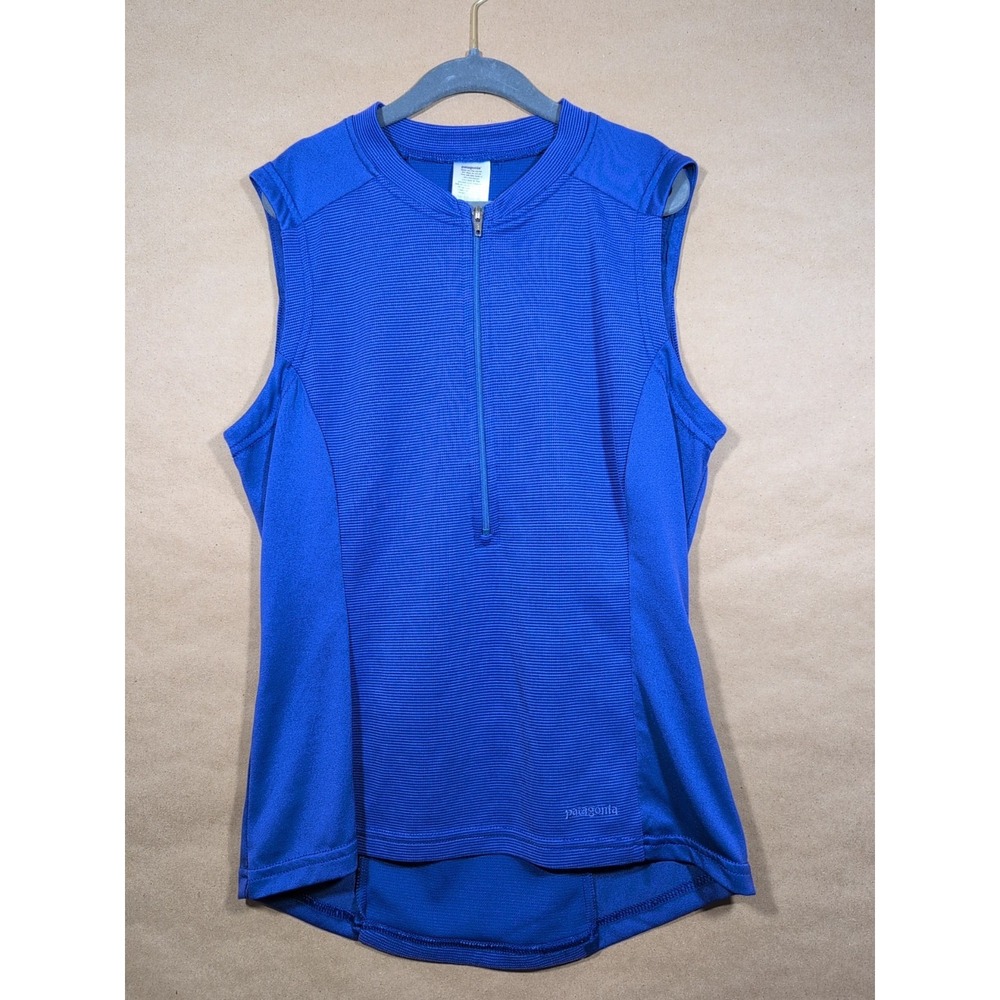 Patagonia Women's XS Purple 1/2‎ Zipper Tank Top Back Pockets Pickleball Cycling